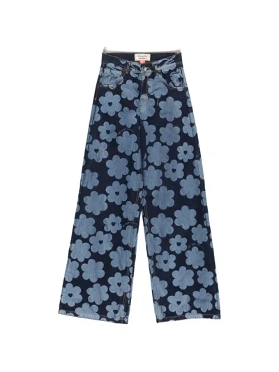 Alessandro Enriquez Printed Denim Jeans In Blue