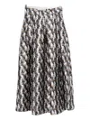 Alessandro Enriquez Printed Long Skirt In Animal Print