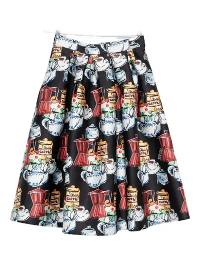 Alessandro Enriquez Printed Midi Skirt In Multi