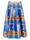 Alessandro Enriquez Duchesse Cote Long Skirt Multicolor In Blue