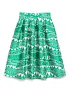 Alessandro Enriquez Printed Midi Skirt In Green