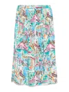 Alessandro Enriquez Printed Midi Skirt In Multi
