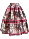 Alessandro Enriquez Printed Midi Skirt In Multi