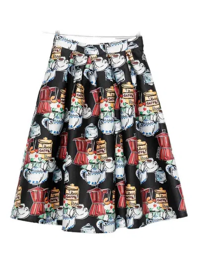 Alessandro Enriquez Printed Midi Skirt In Multi