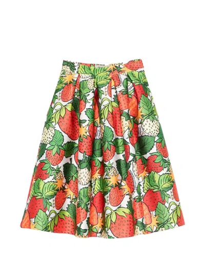 Alessandro Enriquez Printed Midi Skirt In Multi