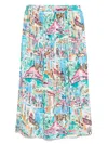 Alessandro Enriquez Printed Midi Skirt In Multicolor