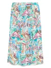 Alessandro Enriquez Printed Midi Skirt In Multicolour