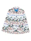 Alessandro Enriquez Blue Printed Shirt Jacket In Blue