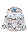 Alessandro Enriquez Blue Printed Shirt Jacket In Blue
