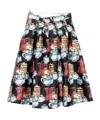 Alessandro Enriquez Printed Midi Skirt In Black