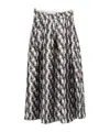Alessandro Enriquez Printed Long Skirt In Brown