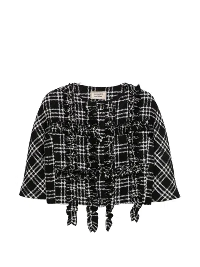 Alessandro Enriquez Ruffled Bouclé Jacket In Black