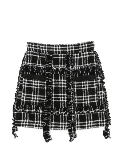 Alessandro Enriquez Ruffled Checked Mini Skirt In Multi