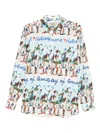 Alessandro Enriquez Blue Printed Shirt Jacket In Blue