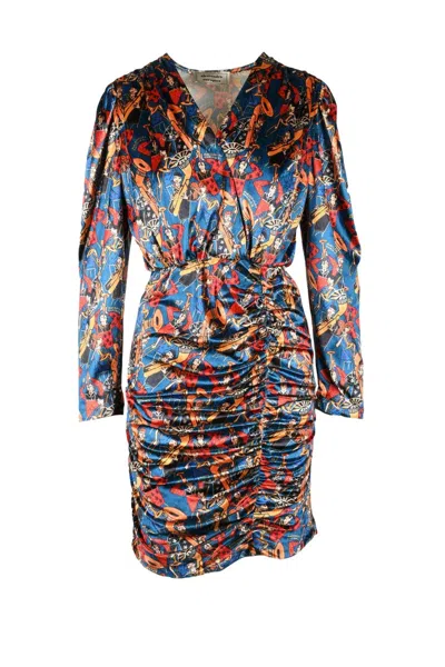Alessandro Enriquez Short Velvet Dress - Multicolor