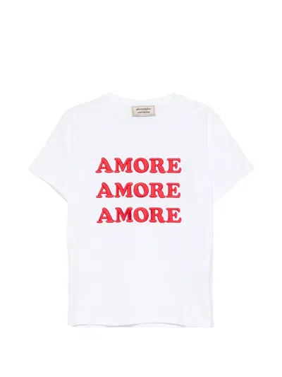 Alessandro Enriquez Slogan-embroidered T-shirt In White