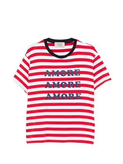 Alessandro Enriquez Striped Slogan-print T-shirt In Multi