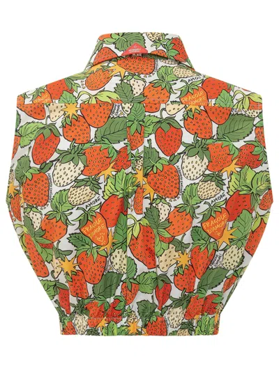 Alessandro Enriquez Stylish Short-sleeve Shirt With Fruit Print In Fragole