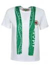 Alessandro Enriquez Scarf Waves White-green T-shirt In White