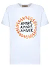 Alessandro Enriquez Love Print Short Sleeve White T-shirt In White