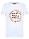 Alessandro Enriquez Love Print Short Sleeve White T-shirt In White