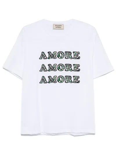 Alessandro Enriquez Text-embroidered T-shirt In White