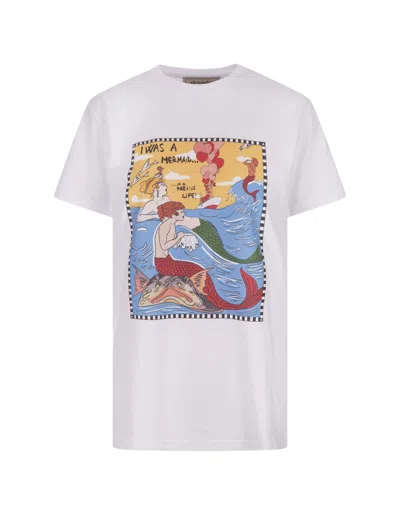 Alessandro Enriquez I Was A Mermaid Cotton T-shirt In White