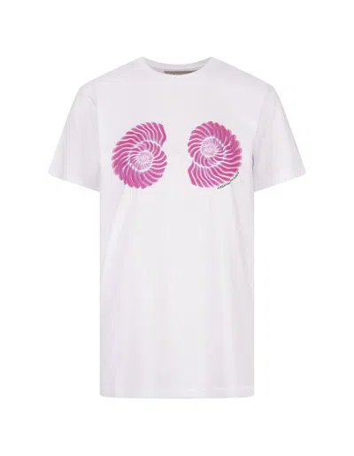 Alessandro Enriquez White T-shirt With Ammonite Print