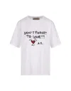ALESSANDRO ENRIQUEZ WHITE T-SHIRT WITH DONT FORGET TO LOVE!!! PRINT