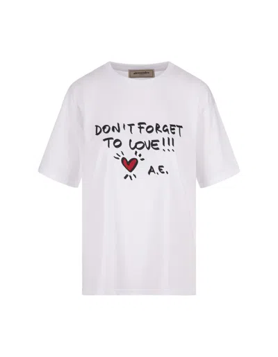 Alessandro Enriquez White T-shirt With Dont Forget To Love!!! Print