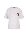 ALESSANDRO ENRIQUEZ WHITE T-SHIRT WITH STARS EMBROIDERY