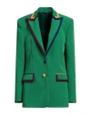 Alessandro Enriquez Contrast-trim Single-breasted Blazer In Green