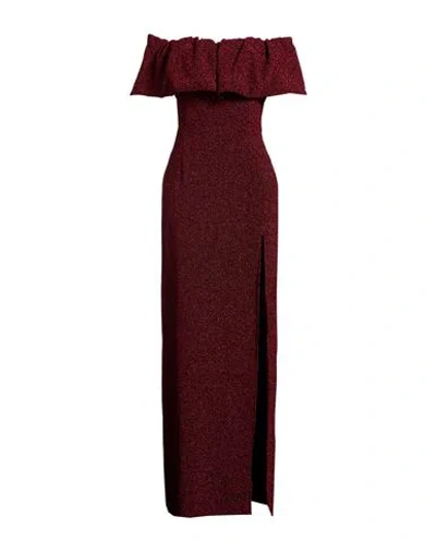 Alessandro Enriquez Woman Maxi Dress Burgundy Size 8 Polyamide, Metallic Fiber, Elastane In Red