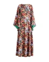 Alessandro Enriquez Woman Maxi Dress Orange Size 8 Polyester, Elastane In Multi
