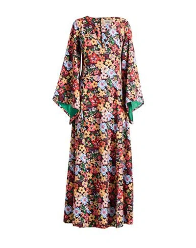 Alessandro Enriquez Woman Maxi Dress Orange Size 8 Polyester, Elastane