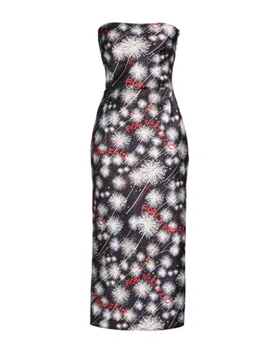 Alessandro Enriquez Woman Midi Dress Black Size 6 Polyester