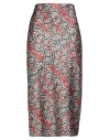 Alessandro Enriquez Woman Midi Skirt Black Size 8 Polyester In Gray