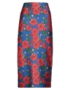 Alessandro Enriquez Woman Midi Skirt Bright Blue Size 8 Polyester In Blue