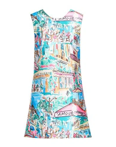 Alessandro Enriquez Woman Mini Dress Azure Size 6 Polyester In Multi
