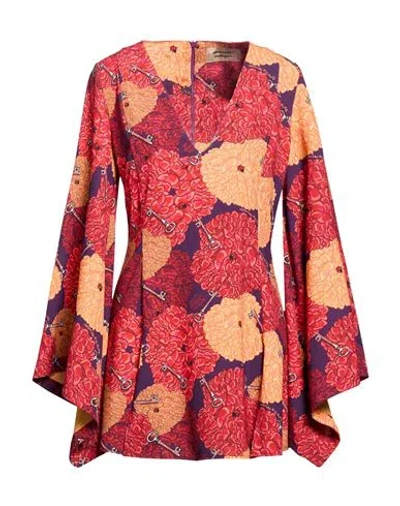 Alessandro Enriquez Woman Mini Dress Brick Size 6 Polyester, Elastane In Red