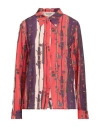 Alessandro Enriquez Woman Shirt Red Size 4 Polyester, Elastane In Red