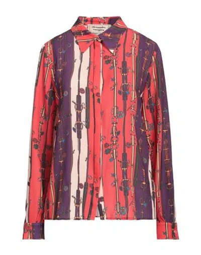 Alessandro Enriquez Woman Shirt Red Size 4 Polyester, Elastane