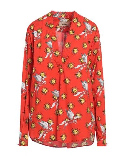 Alessandro Enriquez Woman Top Tomato Red Size 6 Cotton, Elastane