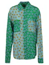 Alessandro Enriquez Printed Viscose Shirt In Green