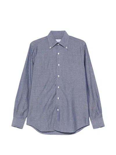 Alessandro Gherardi Button Collar Shirt In Blue