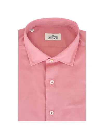 Alessandro Gherardi Buttoned Cotton Shirt In Pink
