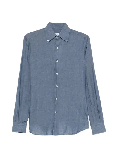Alessandro Gherardi Buttoned Cotton Shirt In Blue