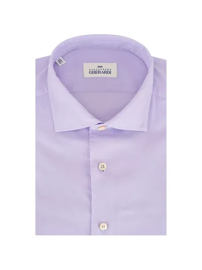 Alessandro Gherardi Collared Buttoned Shirt In Purple