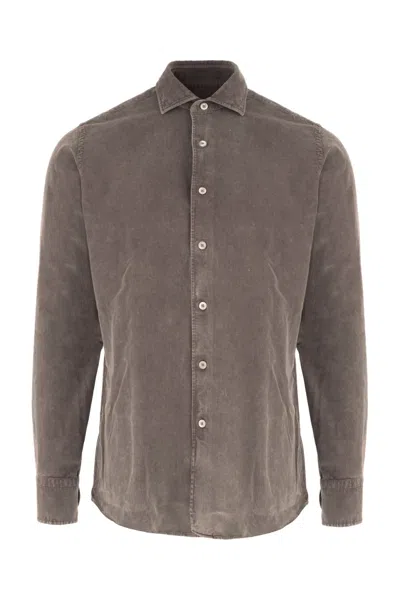 Alessandro Gherardi Corduroy Shirt In Gray