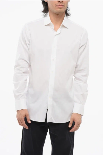 Alessandro Gherardi Cotton Striped Shirt With Spread Collar In White